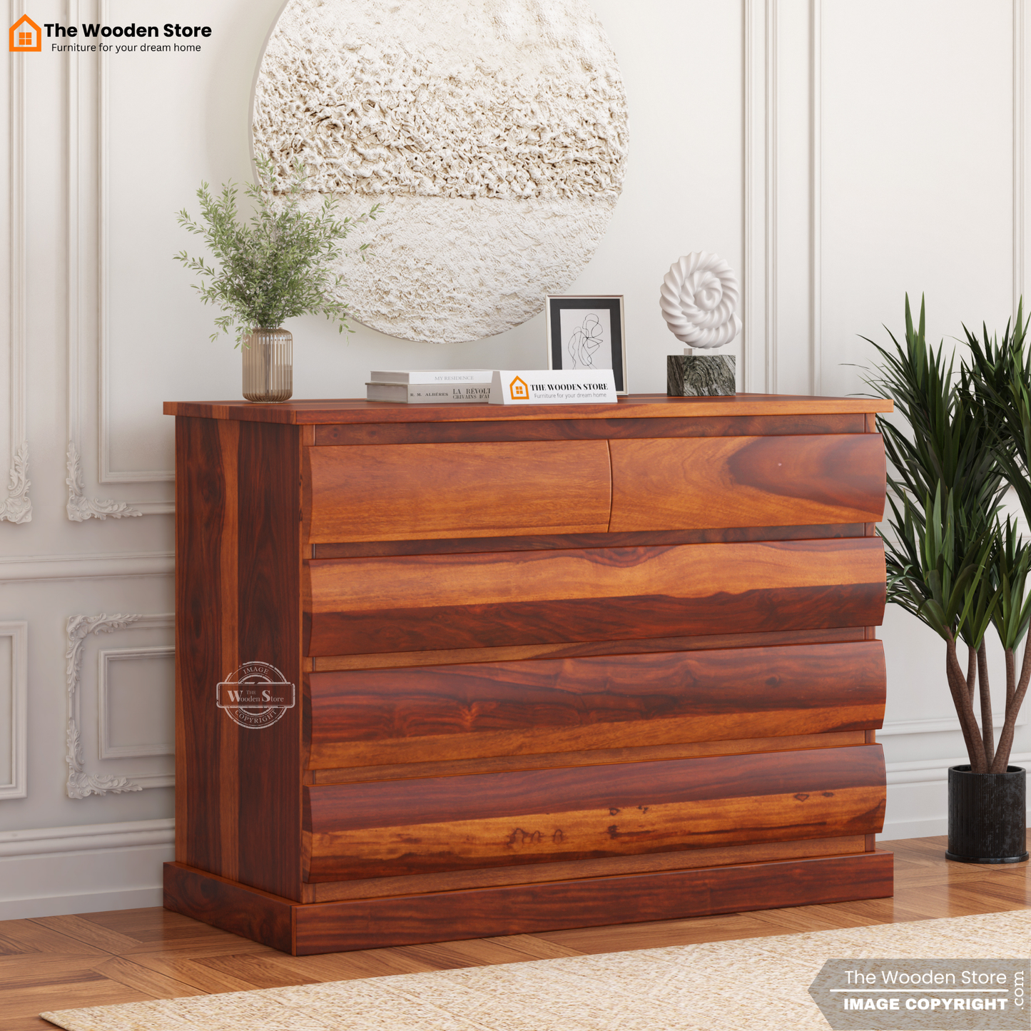 Kelly Chest of Drawer (Honey Finish)