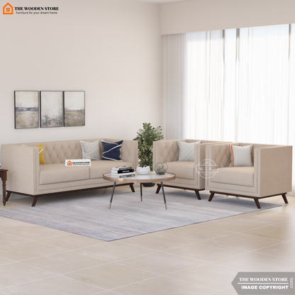 Cologne 3+1+1 Fabric Sofa Set (Soft Vanilla)