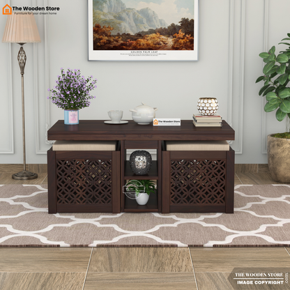 Daffy Coffee Table Set (Walnut Finish)