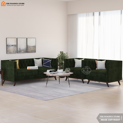 Cologne 3+1+1 Fabric Sofa Set (Olive Green)