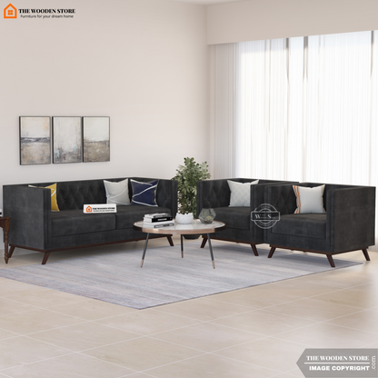 Cologne 3+1+1 Fabric Sofa Set (Natural Grey)