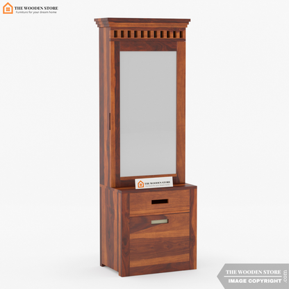 Donald Dressing Table With Storage Stool (Honey Finish)