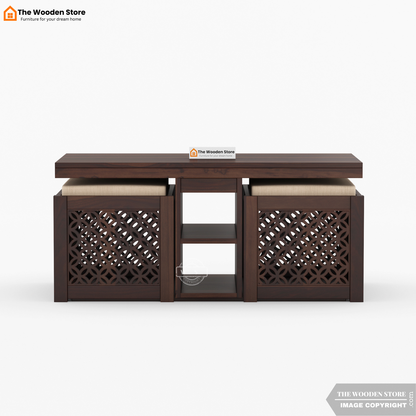 Daffy Coffee Table Set (Walnut Finish)