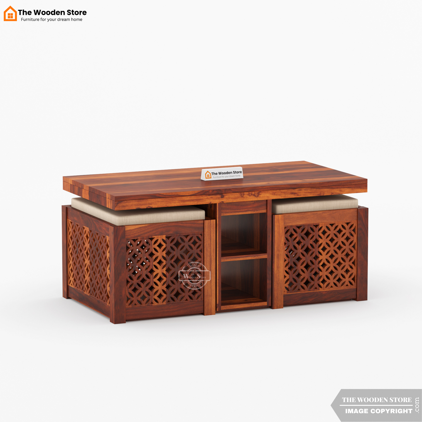 Daffy Coffee Table Set (Honey Finish)