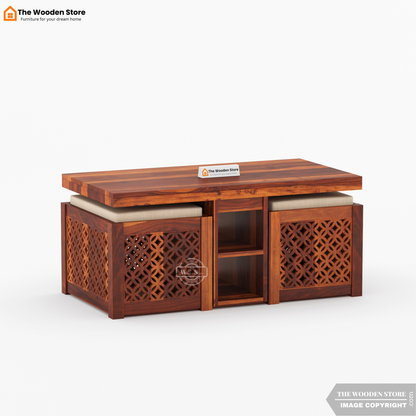 Daffy Coffee Table Set (Honey Finish)