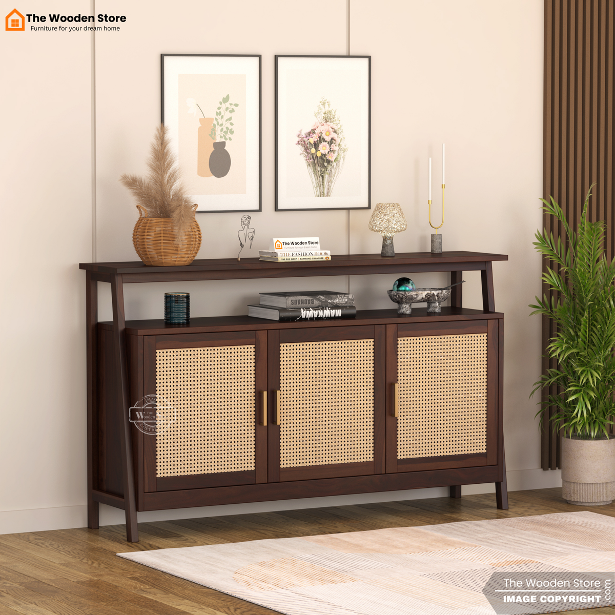 Genie Console Table (Walnut Finish)