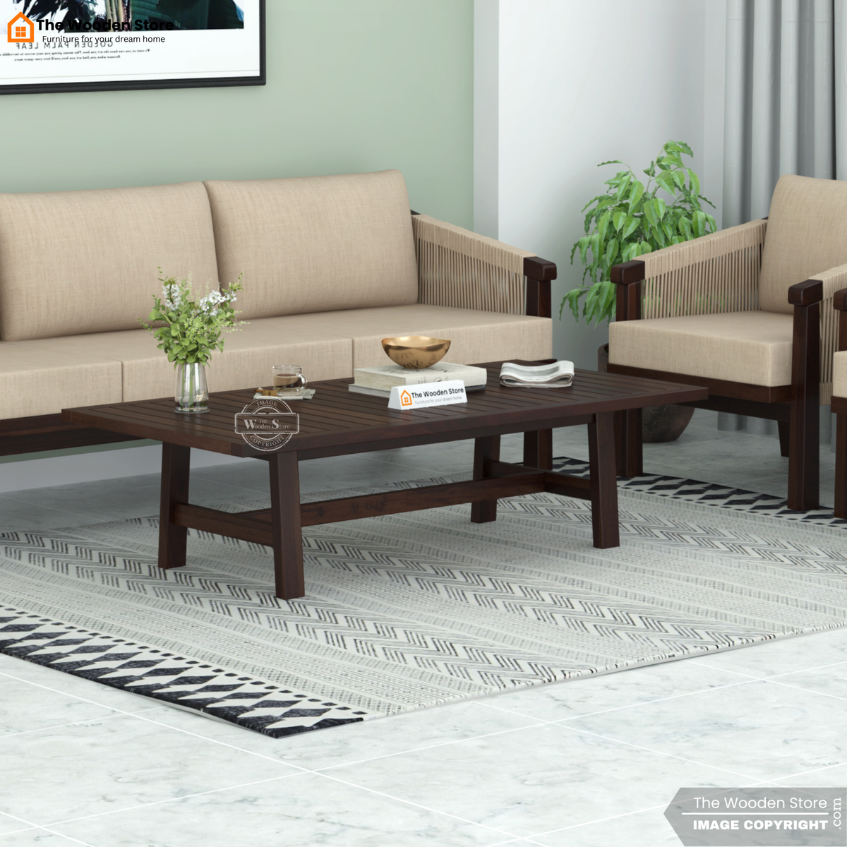 Asier Coffee Table (Walnut Finish)