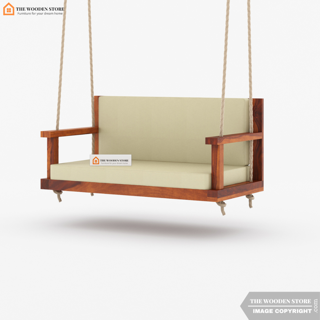 Elias Wooden Swing Chair (Honey Finish)