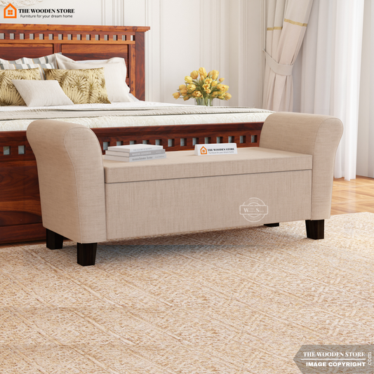 Kaysen Bench With Storage (Soft Vanilla)