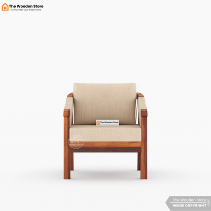 Harrill 3+1+1 Wooden Sofa Set (Honey Finish)