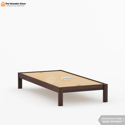 Orwin Single Bed Without Storage (Walnut Finish)