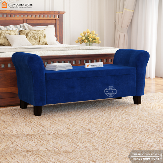 Kaysen Bench With Storage (Marine Blue)