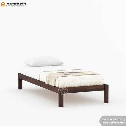 Orwin Single Bed Without Storage (Walnut Finish)