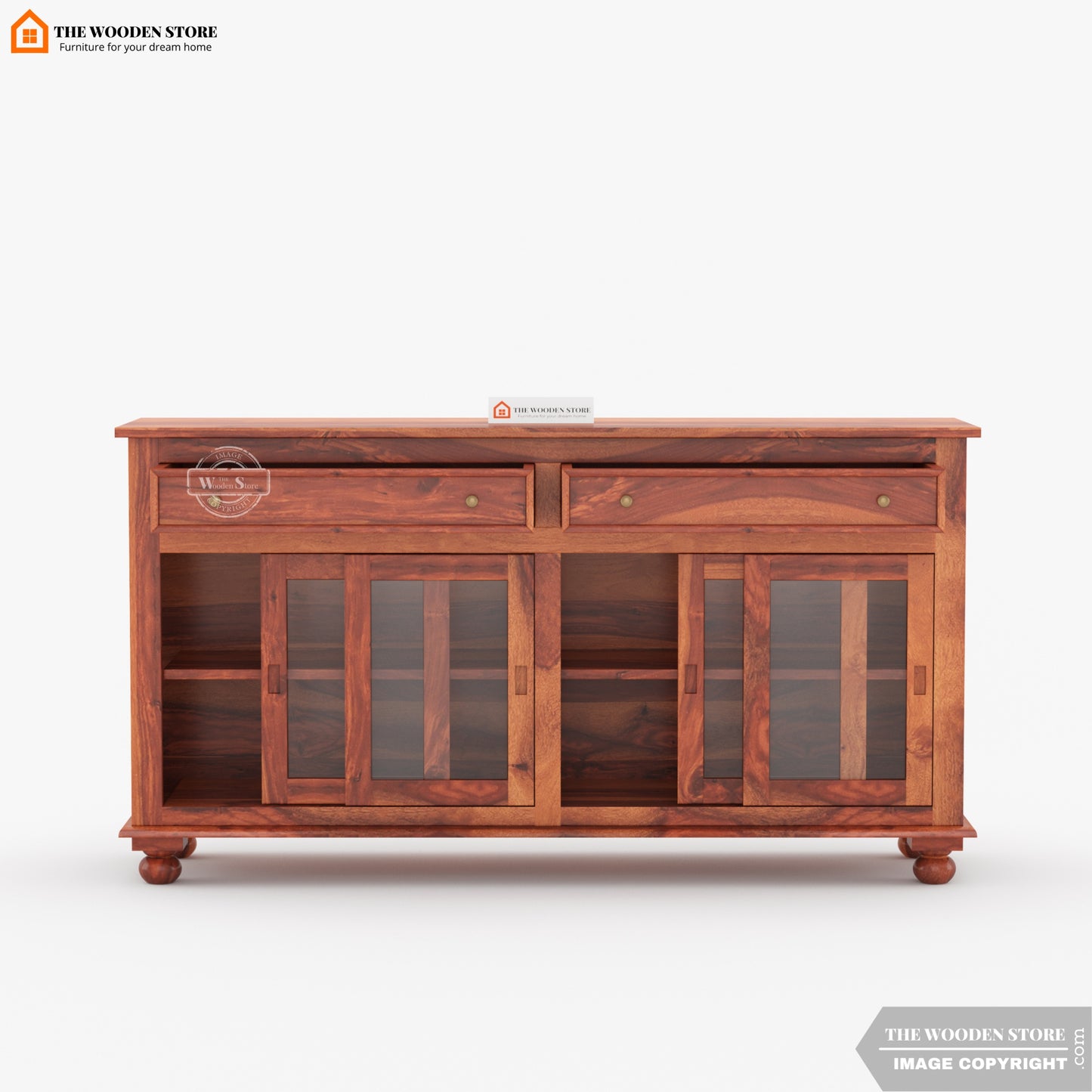 Carville Kitchen Cabinet (Honey Finish)