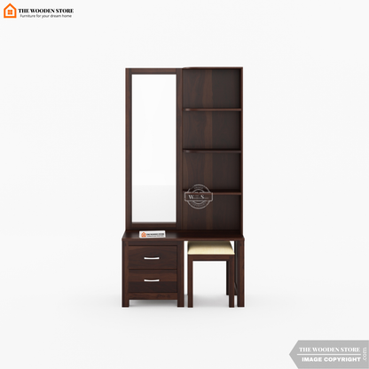 Jimmy Dressing Table With Stool (Walnut Finish)