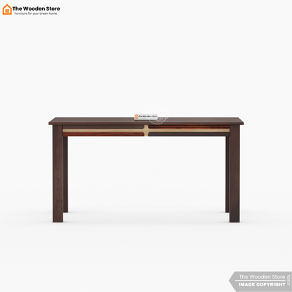 Joevan 6 Seater Dining Table Set (Walnut Finish)