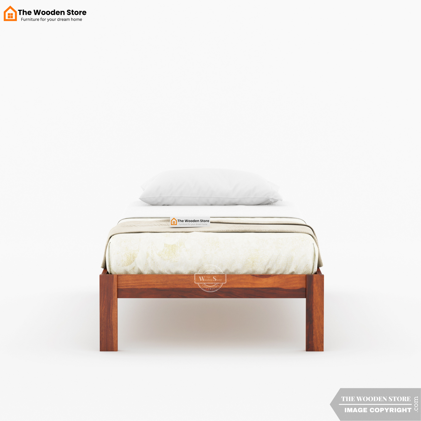 Orwin Single Bed Without Storage (Honey Finish)