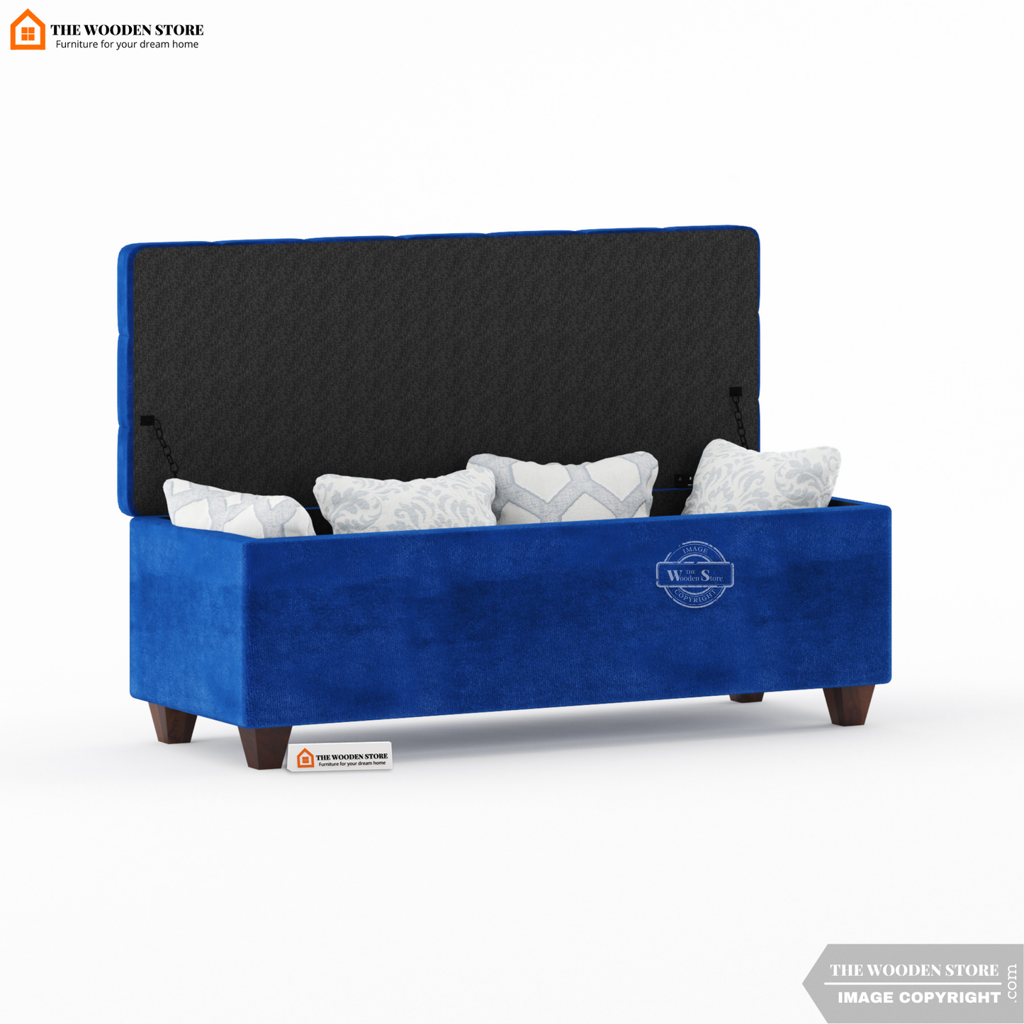 Gayle Bench With Storage (Marine Blue)