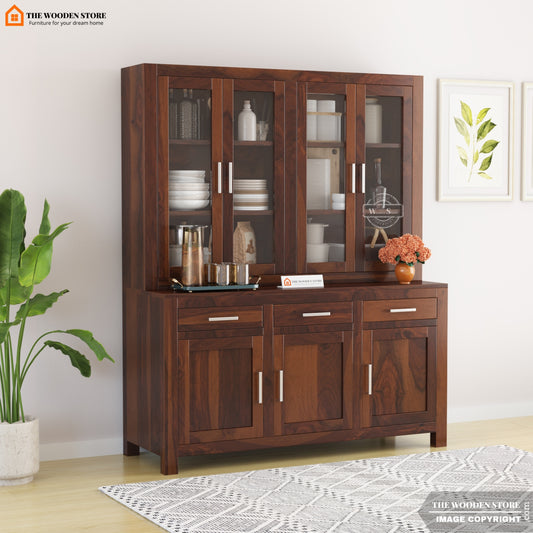 Becky Kitchen Cabinet (Walnut Finish)