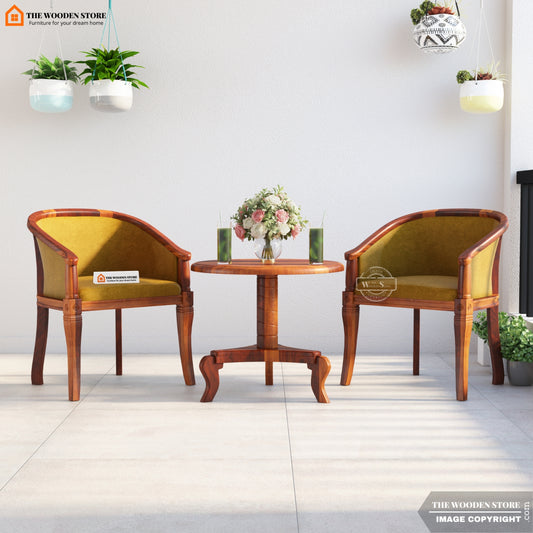 Naethan Arm Chair (Orange Gold, Honey Finish)