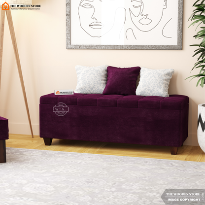 Gayle Bench With Storage (Wine Berry)