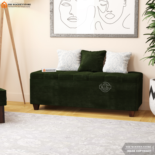 Gayle Bench With Storage (Olive Green)