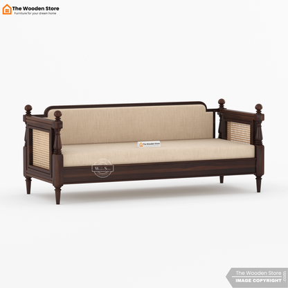 Ventura 3+1+1 Wooden Sofa Set (Walnut Finish)