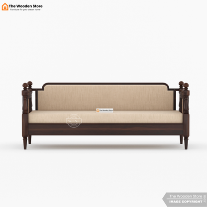 Ventura 3+1+1 Wooden Sofa Set (Walnut Finish)