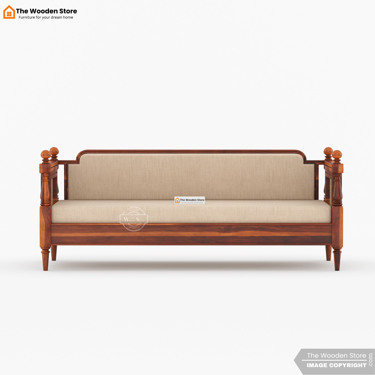 Ventura 3+1+1 Wooden Sofa Set (Honey Finish)