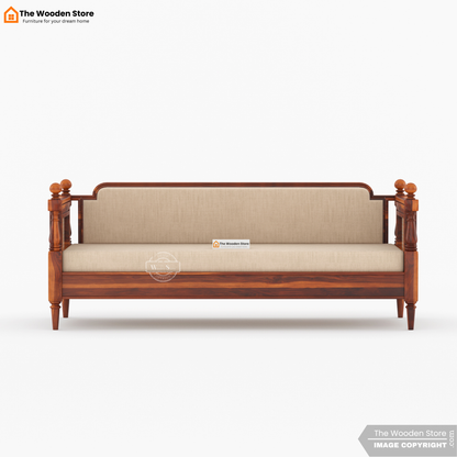 Ventura 3+1+1 Wooden Sofa Set (Honey Finish)
