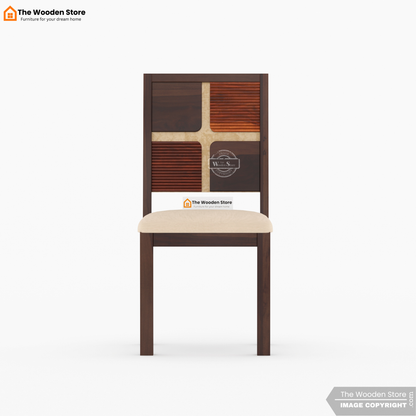 Joevan 6 Seater Dining Table Set (Walnut Finish)