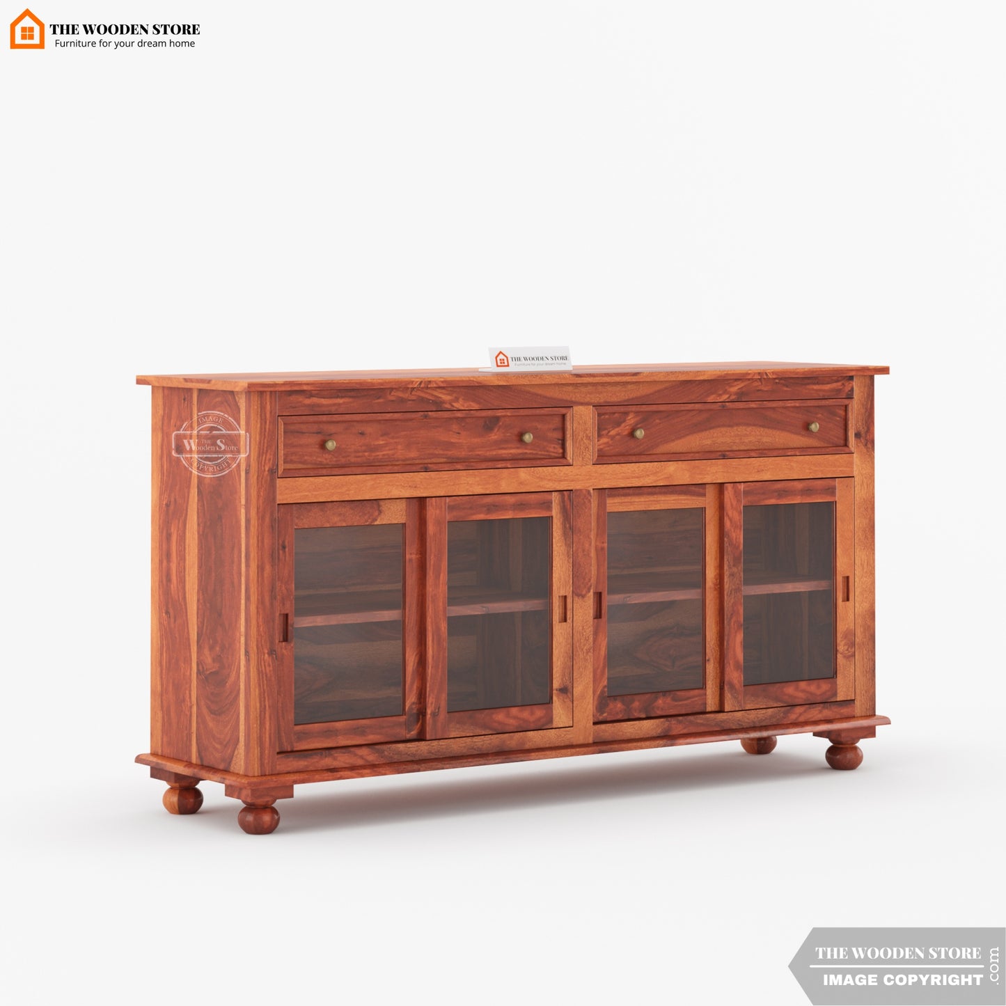 Carville Kitchen Cabinet (Honey Finish)