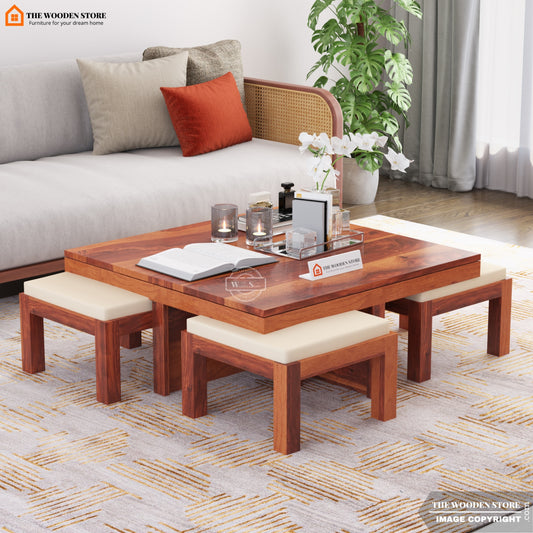 Neso Coffee Table Set (Honey Finish)
