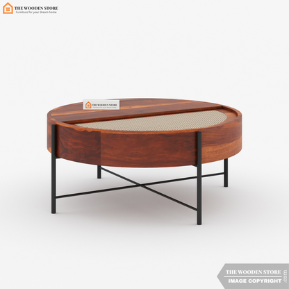 Emery Round Coffee Table (Honey Finish)