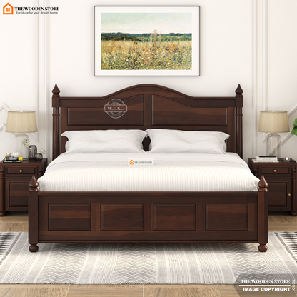 Boonville Bed with Drawer Storage (King Size, Walnut Finish)