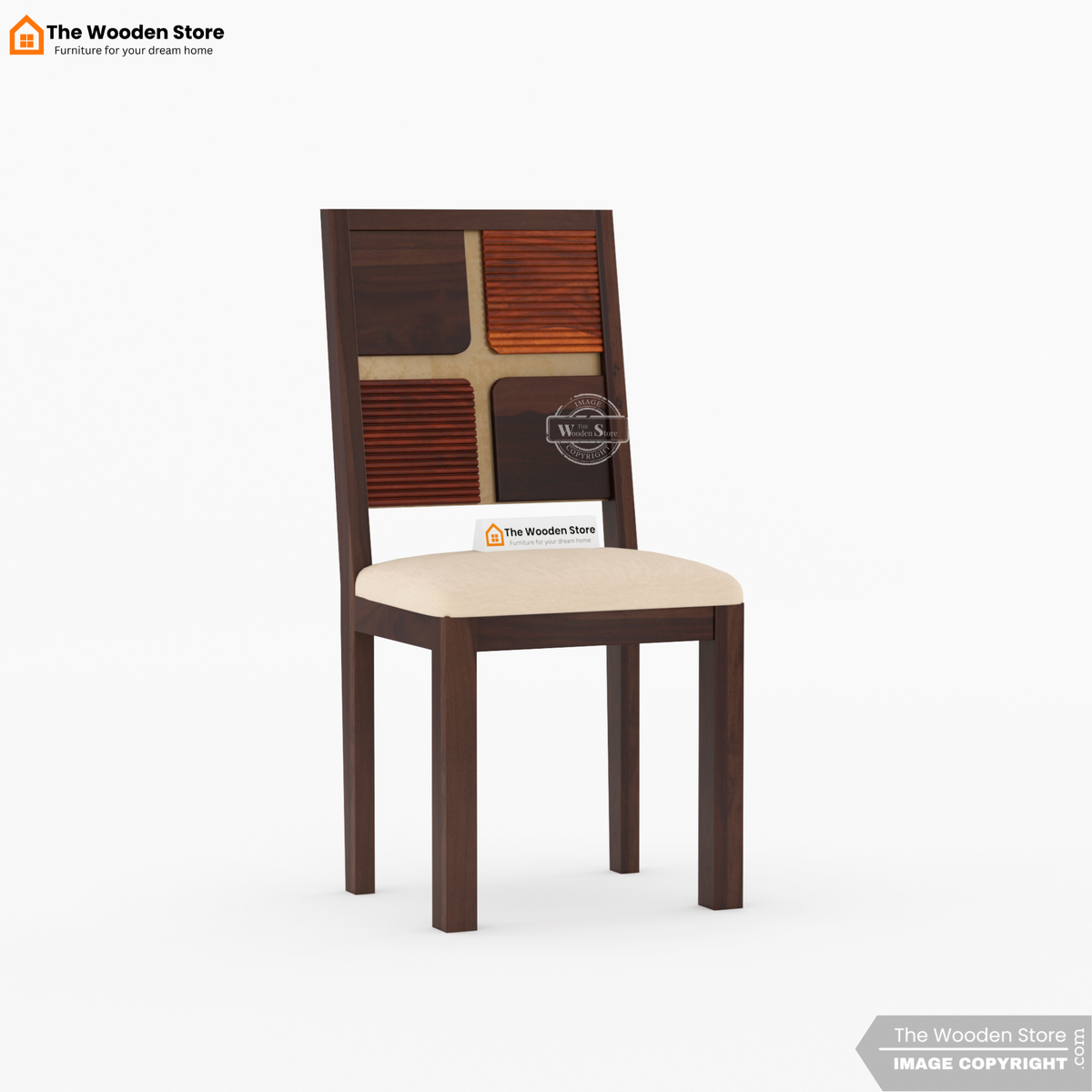 Joevan 6 Seater Dining Table Set (Walnut Finish)