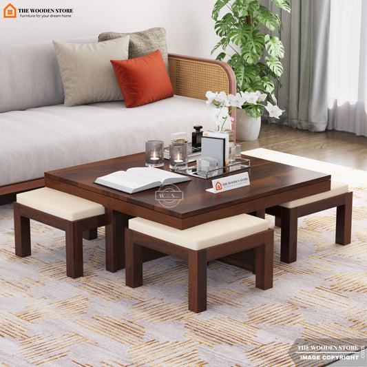 Neso Coffee Table Set (Walnut Finish)