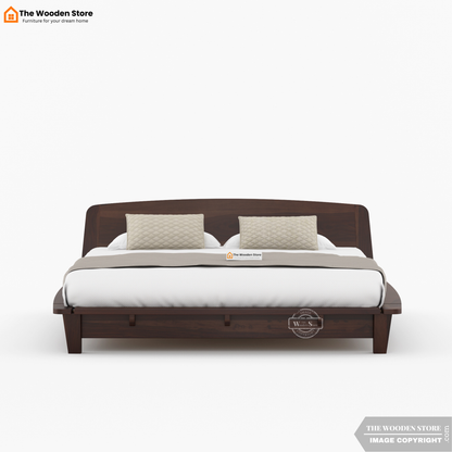 Ashlie Platform Bed without Storage (Queen Size, Walnut Finish)
