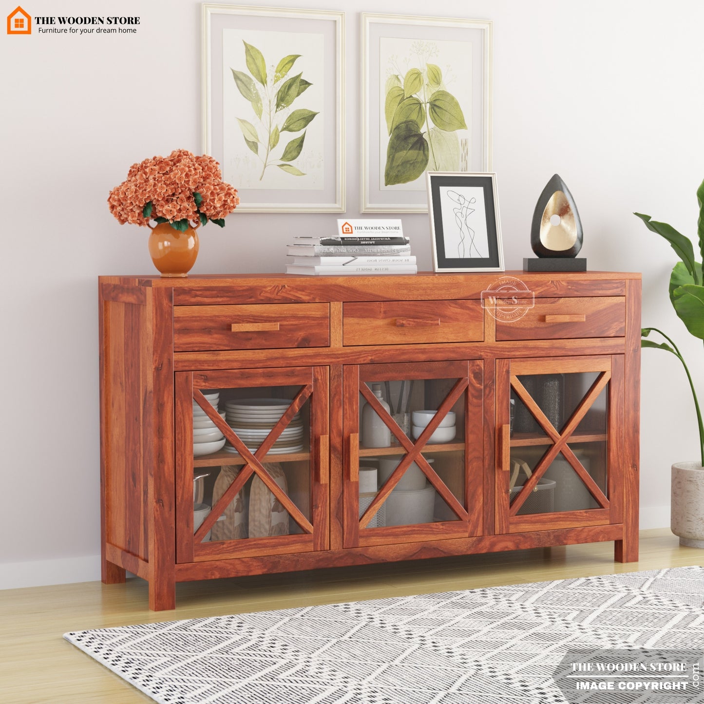 Nexus Cabinet and Sideboard (Honey Finish)