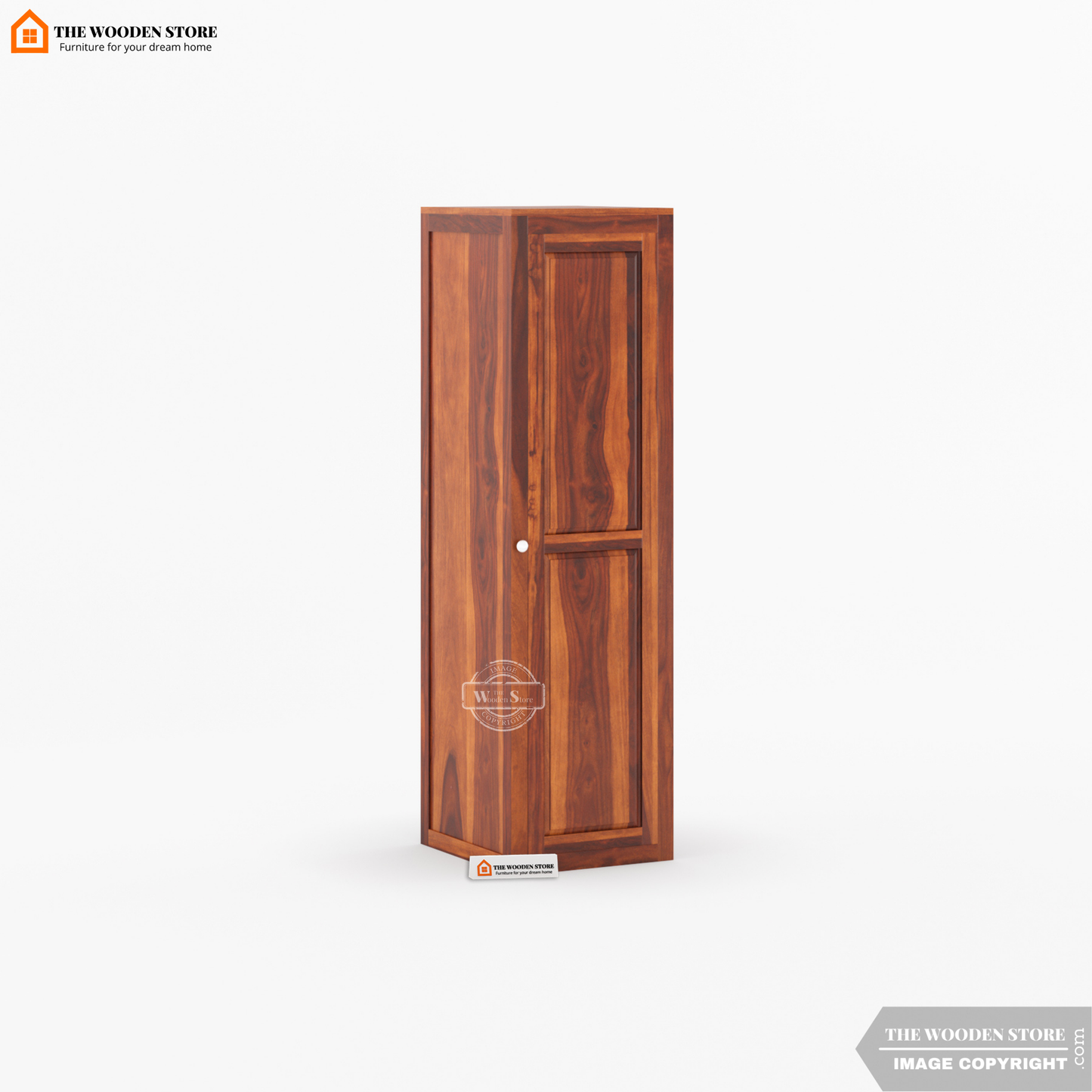 Mateo 1 Door Multi-Utility Wardrobe (Honey Finish)