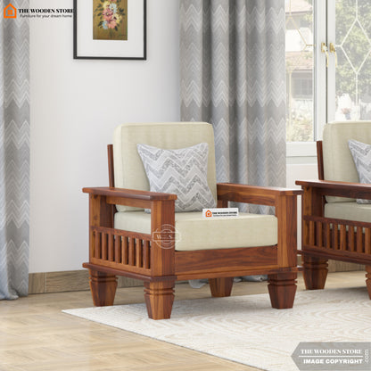 Charlie 1 Seater Wooden Sofa (Honey Finish)