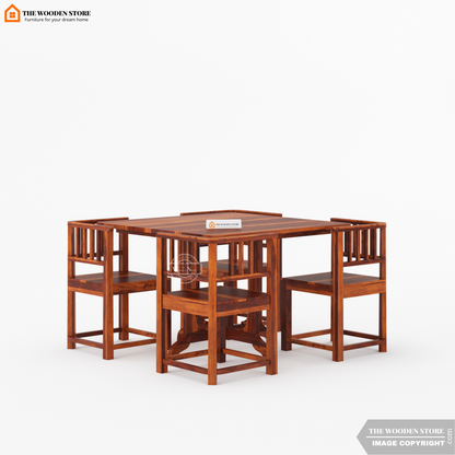 Carson 4 Seater Dining Set (Honey Finish)