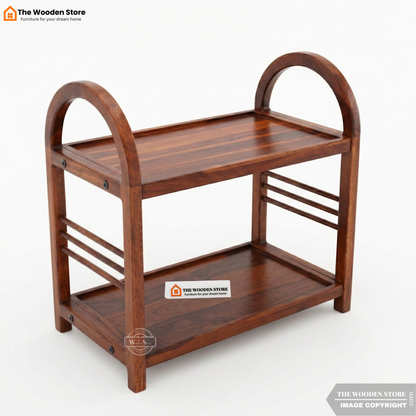 Monowi Solid Wood Kitchen Rack (Honey Finish)