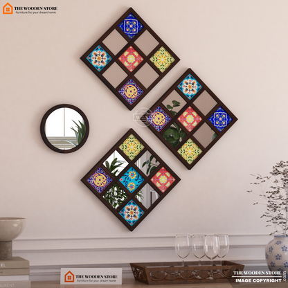 Bohemian Mirror Collage (Walnut Finish)