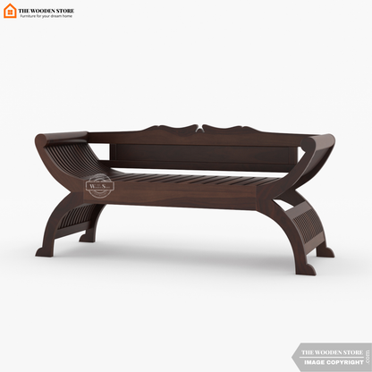 Abha Wooden Arm Chair Set (Walnut Finish)