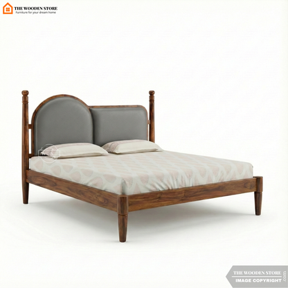 Manoram Bed without Storage (King Size, Teak Finish)