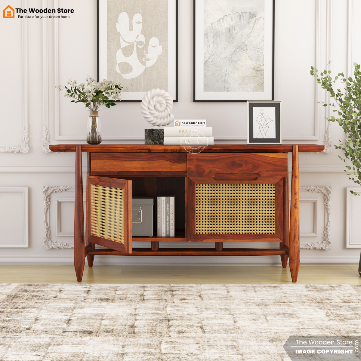 Ellis Cabinet and Sideboard (Honey Finish)