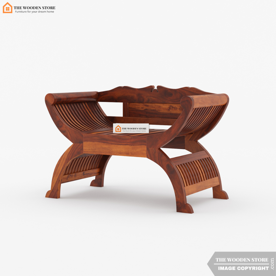 Abha Wooden Arm Chair Set (Honey Finish)