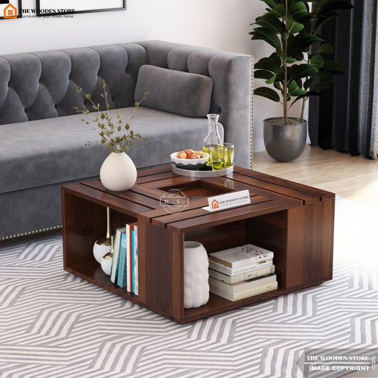 Korbin Coffee Table with Centre Storage (Walnut Finish)