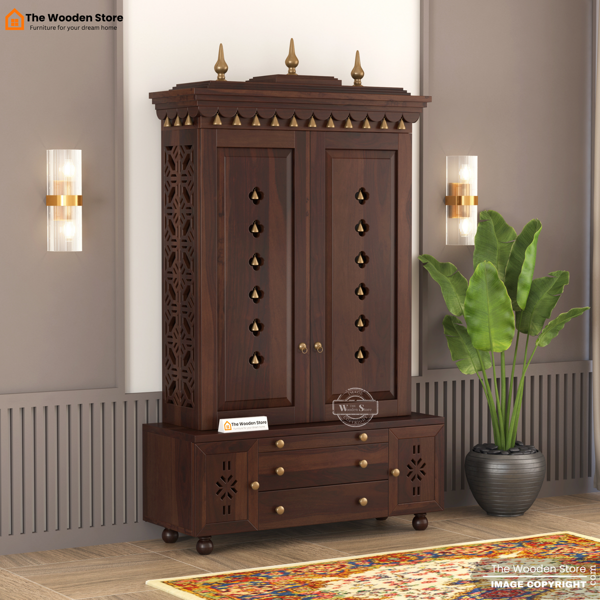 Udaya Home Temple (Walnut Finish)